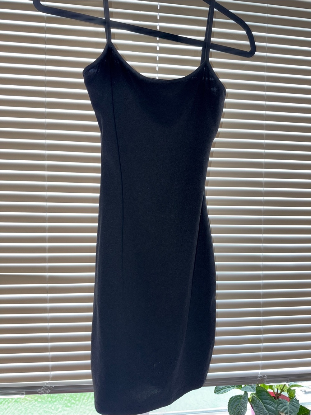 SHEIN Black Mini Slip Dress with Spaghetti Straps